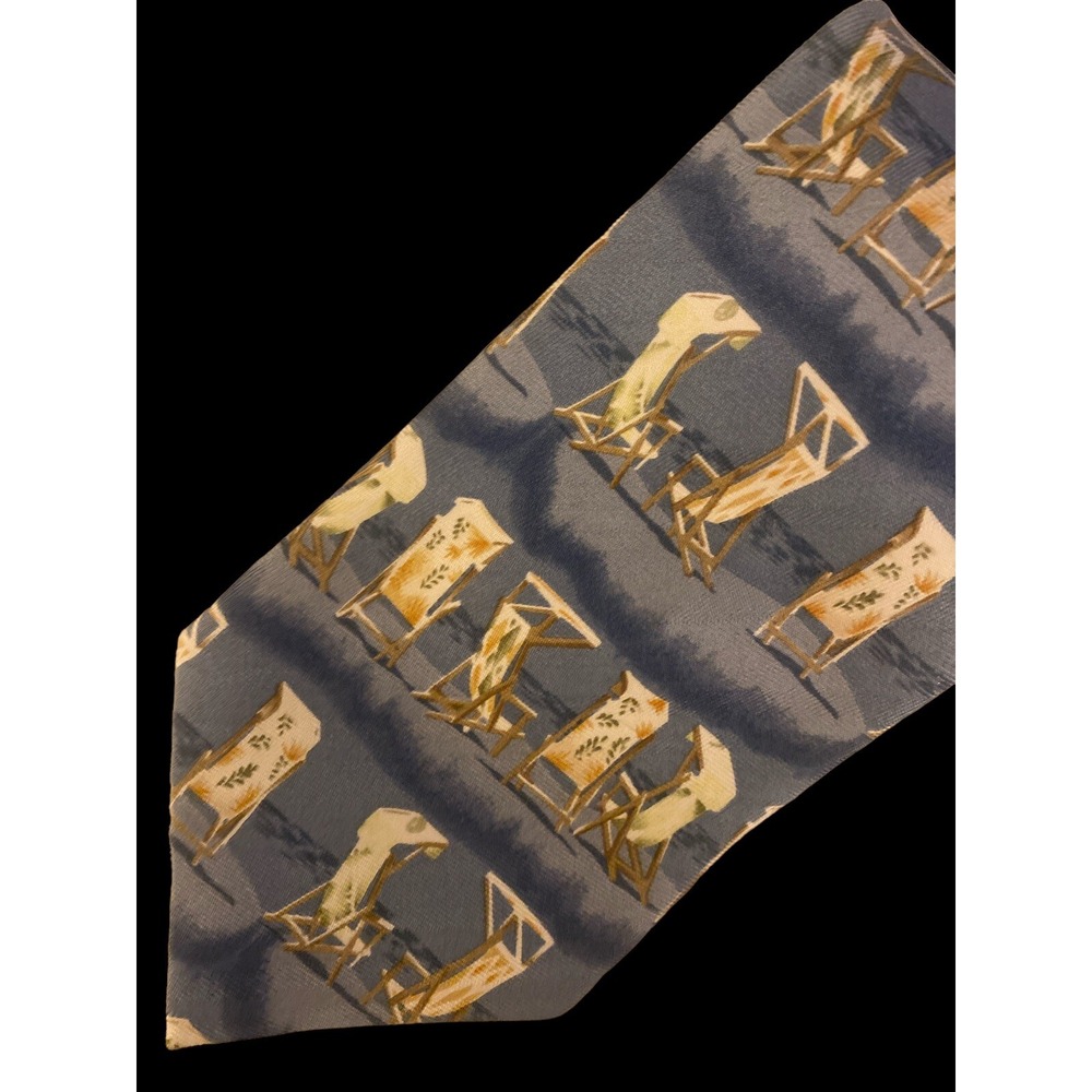 Tommy Bahama Tie 100% Silk‎ Lounge Chairs Tropical Beach Tie EUC